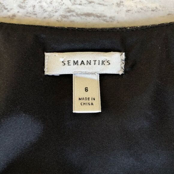 Semantiks Black Polka Dot Sleeveless Cocktail Dress Size 6 - Picture 3 of 16